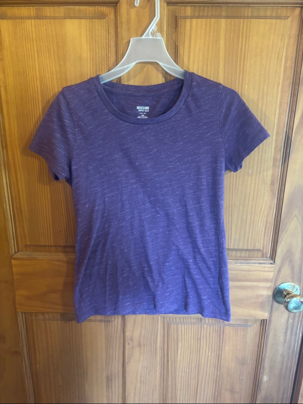Mossimo Supply Co. Heather Purple Short Sleeve Crew Tee